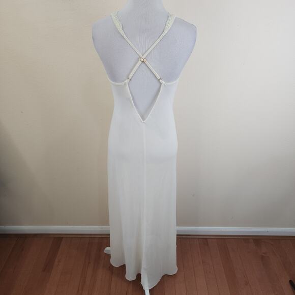 Flora Nikrooz Romantic Ethereal Long Ivory Lace Nightgown Small Anthropologie - Picture 6 of 12